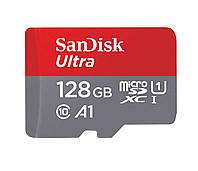 Карта памяти MicroSDXC (UHS-1) SanDisk Ultra 128Gb class 10 A1 (100Mb/s)