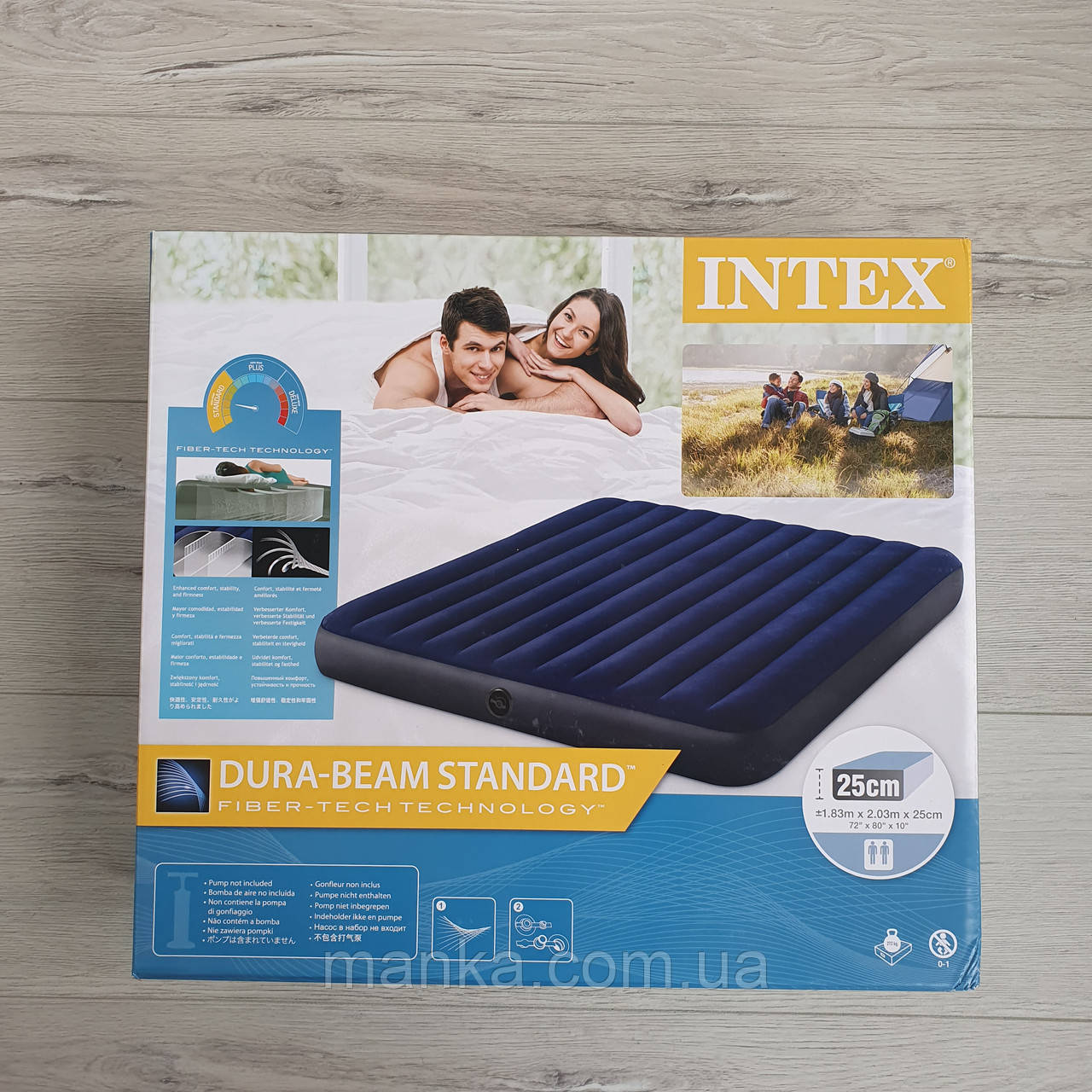 Intex Надувний матрац 64755 (2) 183 x 203 x 25 см, двомісний, у коробці, фото 1