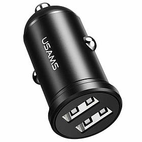 Автомобільний зарядний пристрій Usams US-CC114 C20 2.4A Dual USB Mini Car Charger Black