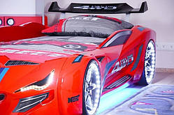Ліжко у вигляді машини, з підсвічуванням і спойлером, BMW червоне Туреччина