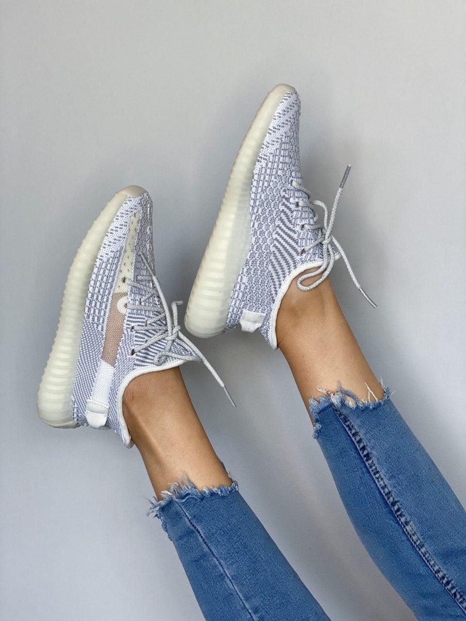 Кросівки Adidas Yeezy Boost 350 V2 літні жіночі сірі адідас і буст сітка рефлективні шнурки
