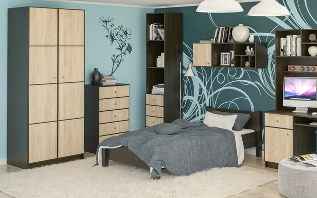 Спальня Фантазия Мебель-Сервис с одноместной кроватью