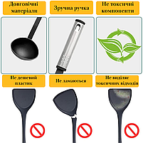 Набір кухонного приладдя Cooking House - 40 предметів, набір посуду з антипригарною ручкою та з нержавіючої сталі., фото 6