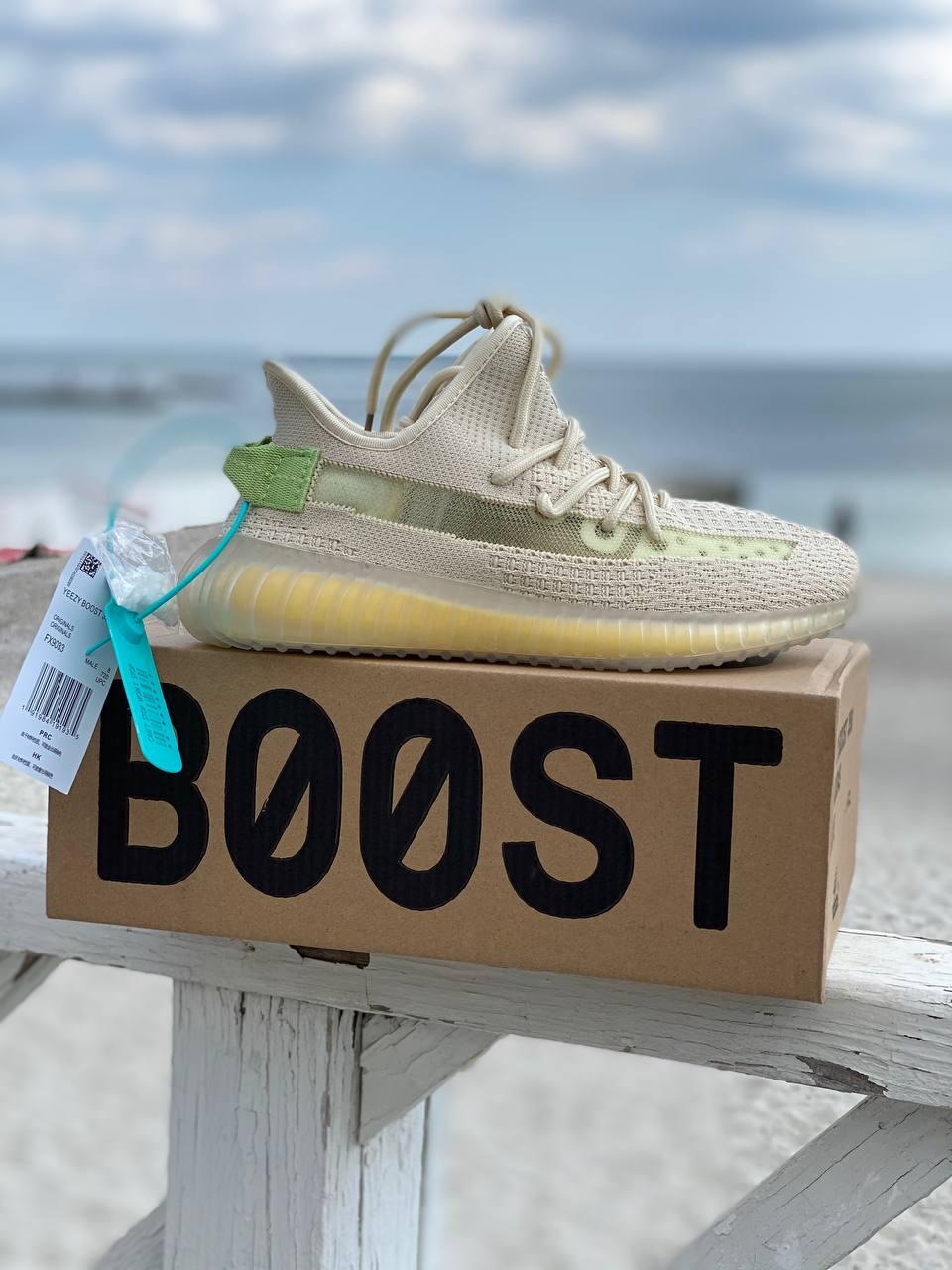 Жіночі кросівки Adidas Yeezy Boost 350 V2 Flax літні повсякденні легкі адідас і буст сітка