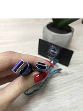Кабель тканинний синій 1 м USB Type-C для Samsung, Xiaomi, POCO, ZTE, фото 2