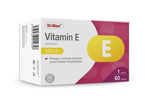 Dr.Max Vitamin E (DL-альфа-токоферилацетат) вітамін Е, 200 МО, 134 мг, 60 капсул на 60 днів прийому. До 05/2027