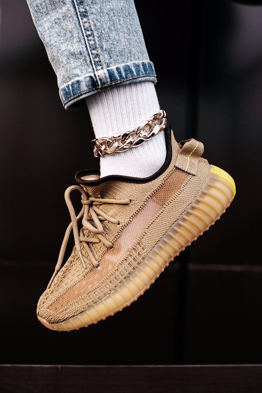 Жіночі кросівки Adidas Yeezy Boost 350 V2 Earth коричневі літні повсякденні легені адідас і буст сітка