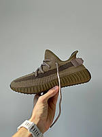 Женские кроссовки Adidas Yeezy Boost 350 V2 Marsh коричневые летние повседневные легкие адидас изи буст сетка