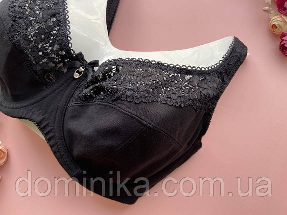 90F Бюстгальтер великого розміру на чашку F без поролону чорний, фото 2