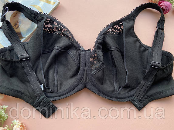 90F Бюстгальтер великого розміру на чашку F без поролону чорний, фото 3