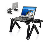 Столик для ноутбука Laptop Table T8 — складаний столик трансформер. Підставка для ноутбука з охолодженням