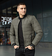 Весняна чоловіча куртка колір хакі, Куртка чоловіча повсякденна з плащової тканини