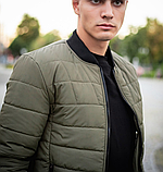 Весняна чоловіча куртка колір хакі, Куртка чоловіча повсякденна з плащової тканини, фото 4