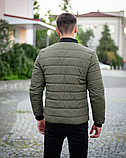Весняна чоловіча куртка колір хакі, Куртка чоловіча повсякденна з плащової тканини, фото 5