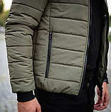 Весняна чоловіча куртка колір хакі, Куртка чоловіча повсякденна з плащової тканини, фото 7