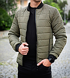 Весняна чоловіча куртка колір хакі, Куртка чоловіча повсякденна з плащової тканини, фото 6