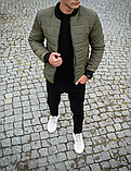 Весняна чоловіча куртка колір хакі, Куртка чоловіча повсякденна з плащової тканини, фото 8