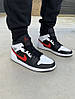 Кроссовки Nike Air Jordan 1 Mid Black Chile Red White - 554724-075, фото 6