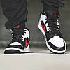 Кроссовки Nike Air Jordan 1 Mid Black Chile Red White - 554724-075, фото 8