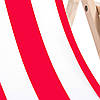 Шезлонг дерев'яний для пляжу та саду Springos Крісло розкладне для природи відпочинку Лежак тканинний Білий/Червоний, фото 2