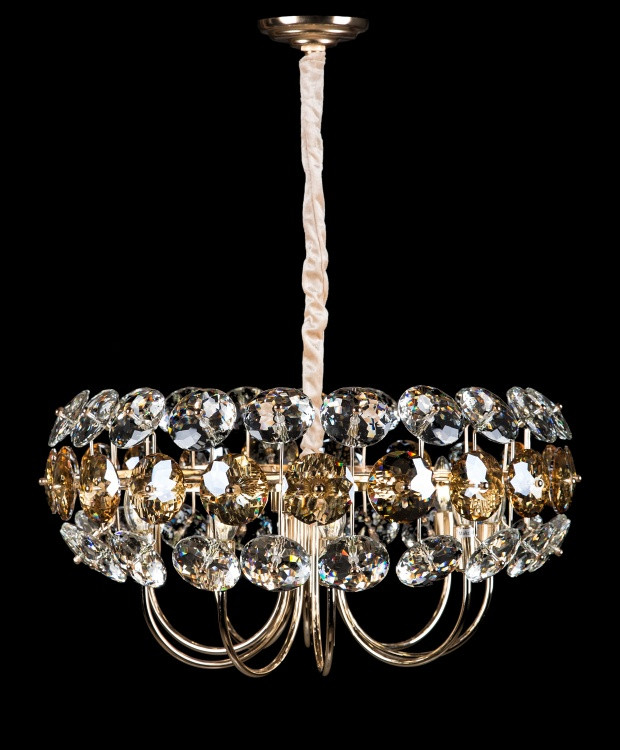 Кришталева сучасна люстра L00147A/9 (FGD+CHR+WT), фото 1