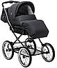 Коляска 2 в 1 класична Roan Marita Prestige (14" чорні колеса, чорна рама) P231 графіт - графітова (шкіра) перламутр, фото 5