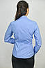 Блакитна блуза жіноча комбінована синьою кліткою, фото 2