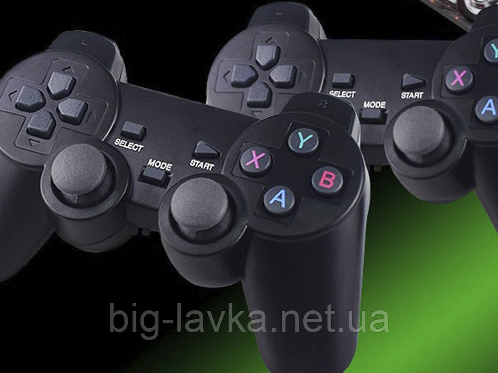 Ігрова консоль Data Frog 4K з двома бездротовими контролерами Retro TV Dendy 10.000 ігор Чорний