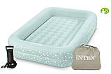 Intex 66810 Велюр ліжко дитяче з бортиками + ручний насос (168х107х25см), фото 4