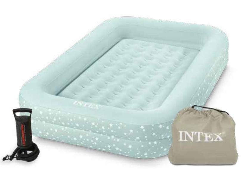 Intex 66810 Велюр ліжко дитяче з бортиками + ручний насос (168х107х25см), фото 1