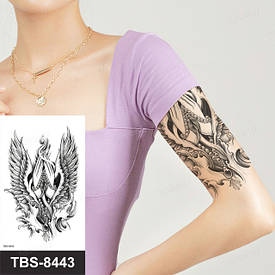 Флеш Тату. 19*12 См. Перевідна. Тимчасова. Крила, Релігійна Тема, Божество, Молитва, Tbs-8443 (S)