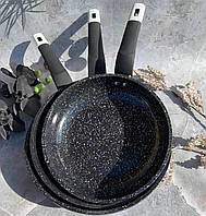 Сковорода без кришки 24см з мармуровим антипригарним покриттям Edenberg EB-4124 Сковорода індукційний мармур