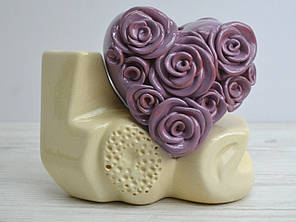 Ваза керамічна LOVE фіолетове серце Н14см