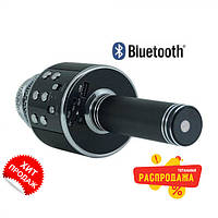 Bluetooth микрофон-караоке WS-858 с динамиком (колонкой), слотом USB и FM тюнером черный! BEST