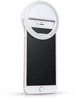 Світлодіодне селфи-кільце з USB-зарядкою Selfie Ring Light (на акумуляторі) Білий! BEST