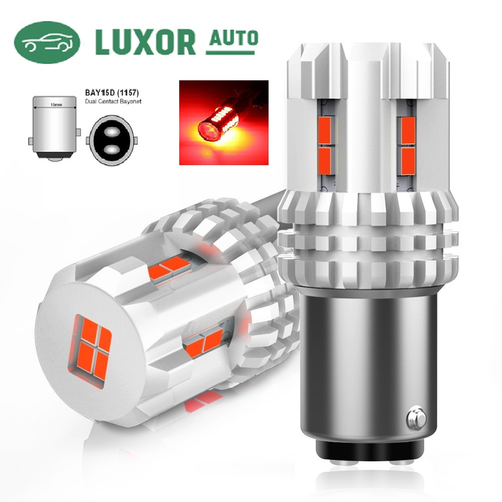 Двоконтактні авто LED-лампи 12SMD 1157, P21/5W, BAY15D, 10-50 Вт, Canbus, Червоний