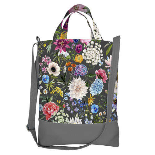 Сумка міська City Польові квіти на сірому фоні 34x40 см (SCB_22U012_SE), фото 1