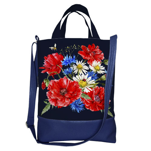 Сумка міська City Маки, волошки та ромашки 34x40 см (SCB_22U009_TSI), фото 1