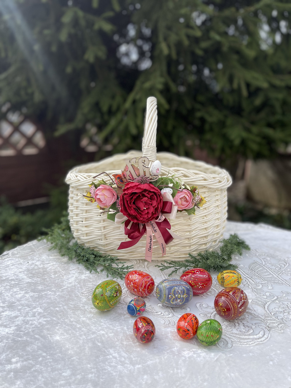 Корзина пасхальна із декором 💫