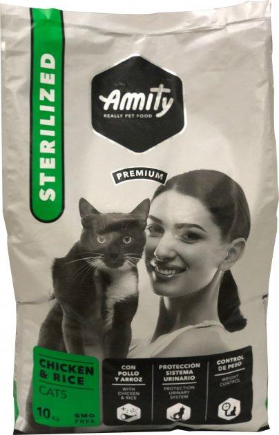Сухий корм для стерилізованих кішок з куркою і рисом Amity Sterilized Chicken&Rice 10 кг, фото 1