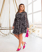 Сукня коротка шифон під пояс БАТАЛ, фото 3