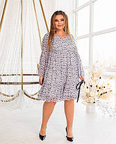 Сукня коротка шифон під пояс БАТАЛ, фото 2