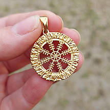 Шолом жаху, Агісхьяльм в рунічному колі Футарку Кулон амулет, фото 5