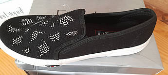 Туфли слипоны женские натуральний текстиль черный +стрази.Фабричная Турция.36 37 38 39