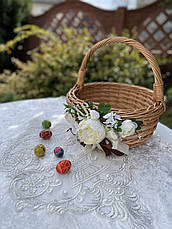 Пасхальна корзина «Болерка» в натуральному кольорі із декором, фото 2