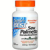 Экстракт пальмы Сереноа, Doctor's Best "Best Saw Palmetto Standardized Extract" 320 мг (180 гелевых капсул)