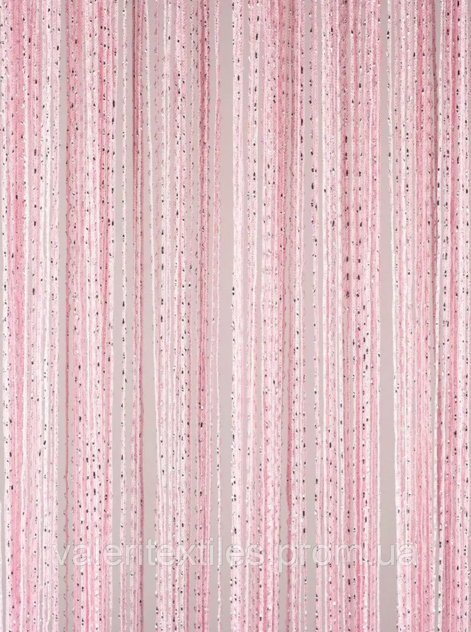 Шторы нити с люрексом Дождь №5- Розовый - фото 4 - id-p1601515359