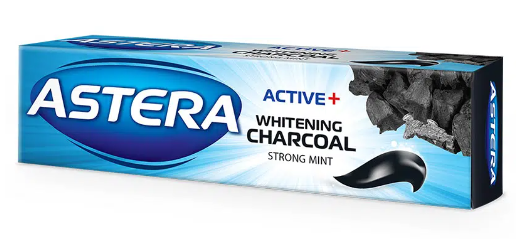 Зубна паста Astera Active+ Відбілююче вугілля 110 г