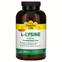 L-Лизин Country Life "L-Lysine" 1000 мг (250 таблеток)