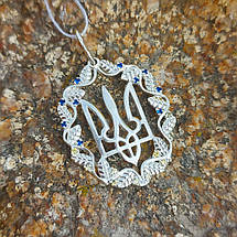 Герб України кулон з камінням, Тризуб, Тризубець, підвіска, амулет, фото 4